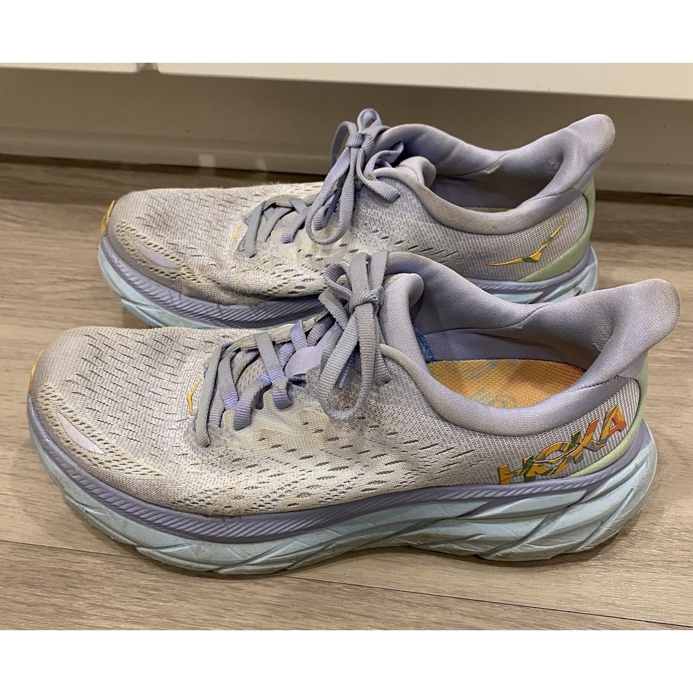 Hoka One One Women Clifton 8 1119394 BLSG Lavender Running Shoes Sneakers Sz 8 B